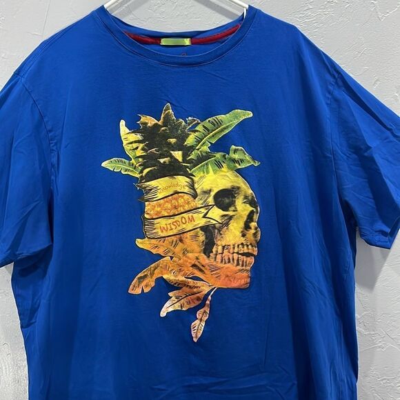 🔥🔥 ROBERT GRAHAM Designer Brand Graphic Tee - Blue - Men Size 2XLT - PERFECT - Picture 2 of 10